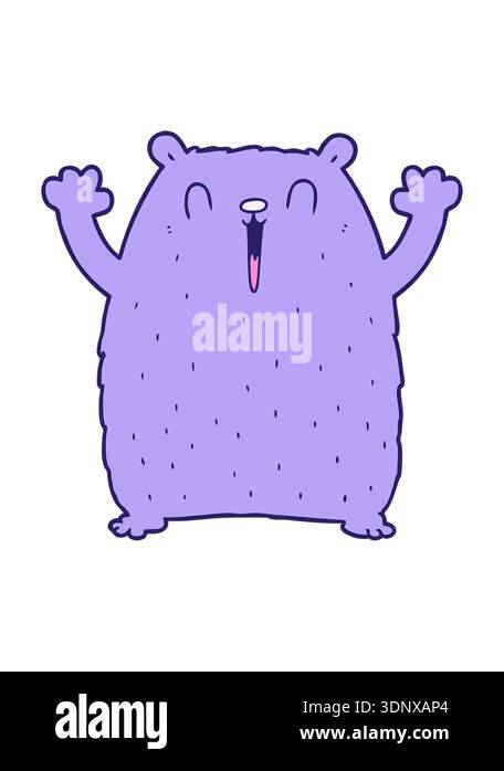 bobbing motion animation of cheerful cartoon bear Stock Video Footage ...