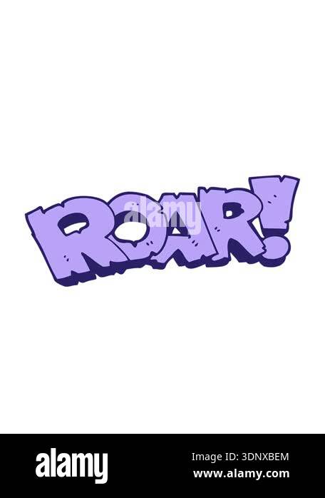 bobbing motion animation of cartoon doodle roar sign Stock Video ...