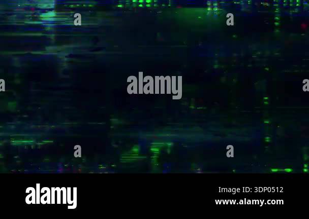 Deep green digital interference background with analog scanlines ...