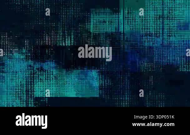 Teal cyan glitch overlay texture, digital matrix distortion background ...