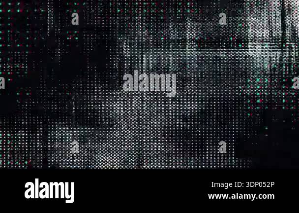 Dark halftone pixel mesh, monochrome glitch noise texture, digital dot ...