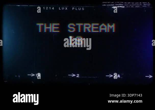 Stream is offline screen in vintage VHS retro broadcast look with ...
