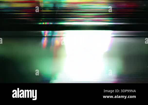 Horizontal glitch scan lines, blurred RGB distortion, chromatic smear ...