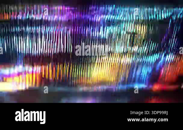 Abstract glitch texture background, vertical scanlines, rainbow light ...
