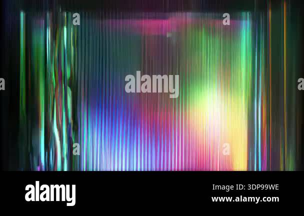Dense vertical RGB scanlines, rainbow glitch curtain effect, chromatic ...