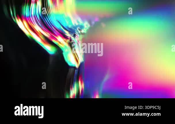 Glitch interference over liquid metal sphere, chromatic aberration ...