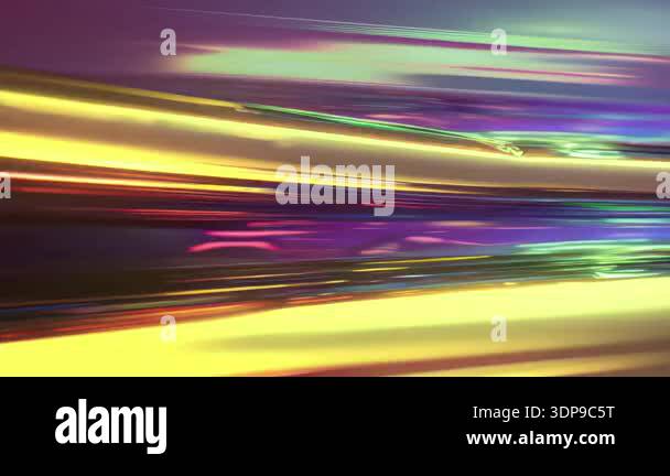 Liquid chrome metallic surface with golden yellow light reflection ...