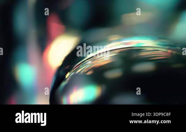 Optical metallic chrome sphere reflection, chromatic aberration glow ...