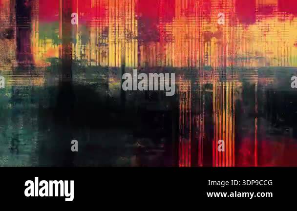 Red Orange Digital Glitch Texture, Vertical Scanlines, Abstract Pixel ...