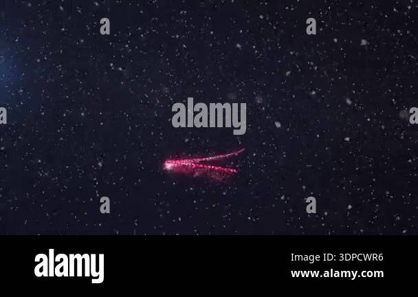 Animation of snow falling over christmas tree with happy holidays text ...