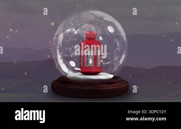 Animation of globe with network of connections over binary spots over ...