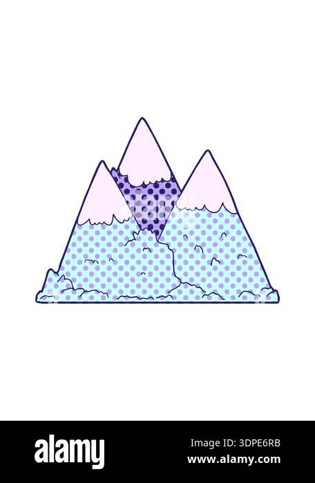 spinning motion animation of cartoon mountains Stock Video Footage - Alamy