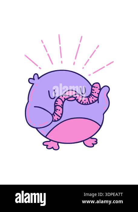 pixelize effect animation of tattoo style robin with worm Stock Video ...