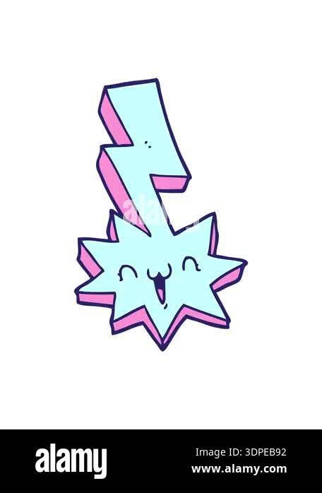 shivering motion animation of cartoon lightning bolt Stock Video ...