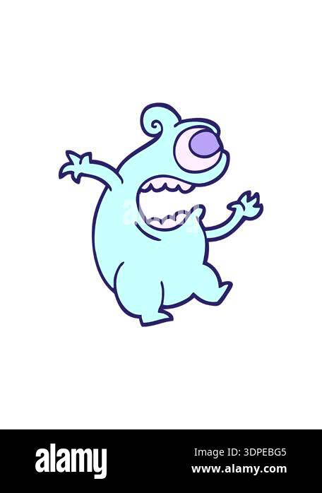 radioactive glowing animation of hand drawn doodle style cartoon green ...