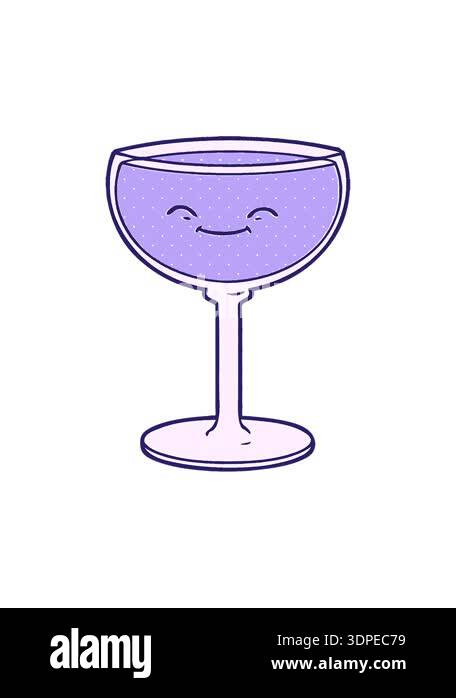 bobbing motion animation of glass of wine cartoon Stock Video Footage ...