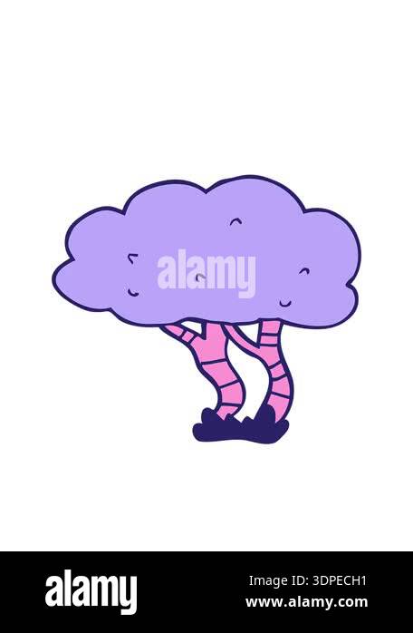 bobbing motion animation of cartoon tree design Stock Video Footage - Alamy