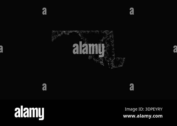 Sketch style minimal Maryland outline map animation - smooth ...