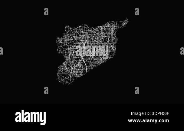 Sketch style minimal Syria outline map animation - smooth progressive ...