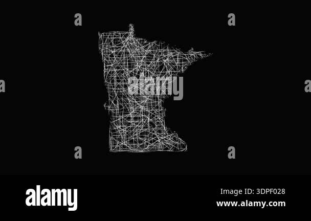 Sketch style minimal Minnesota outline map animation - smooth ...