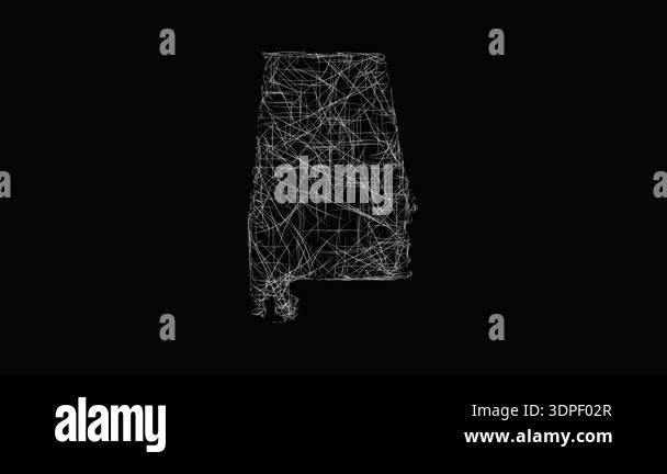 Sketch style minimal Alabama outline map animation - smooth progressive ...