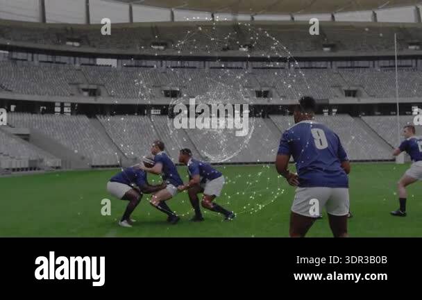 Line Out Lift Rugby Rugby players in line-out lifting jumper after throw, passing ball with ...