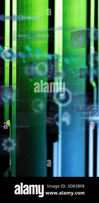 Animation of graph, maps, globes, radar and computer language over data ...