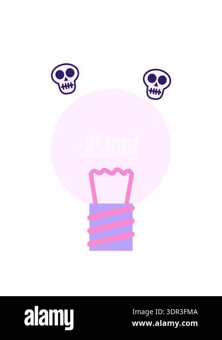 spinning skulls animation of light bulb Stock Video Footage - Alamy