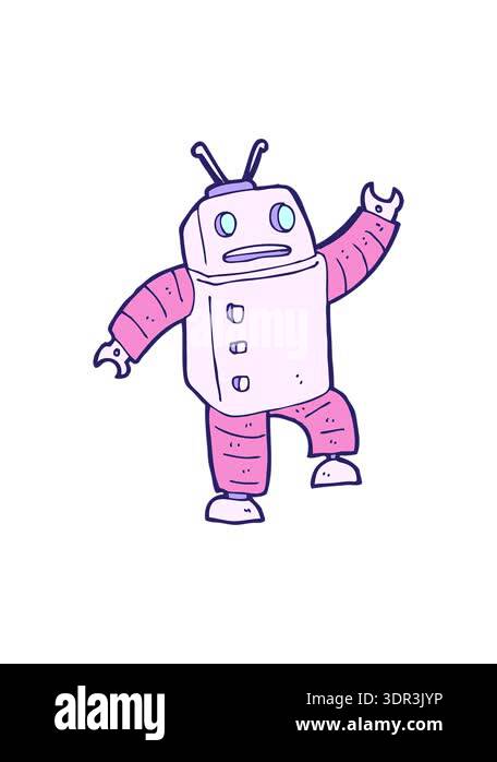 shine light effect animation of a cartoon android doodle Stock Video ...