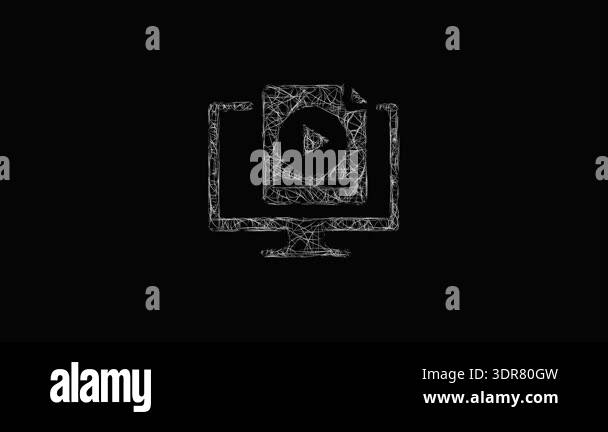 Sketch style minimal video lesson icon animation - smooth progressive ...