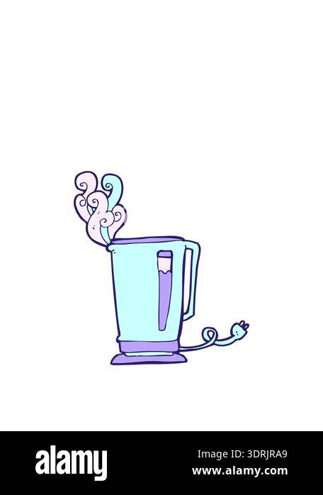stretching up animation of cartoon drawing of kettle Stock Video ...