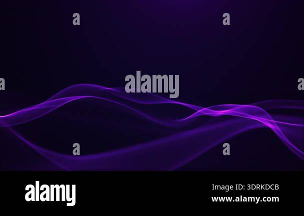 Neon purple energy waves flowing in dark digital space, smooth glowing ...