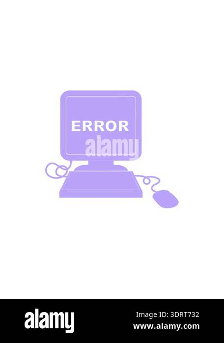 starburst effect animation of illustration of a computer error icon ...