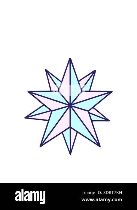 stretching up animation of tattoo in traditional style of a star ...