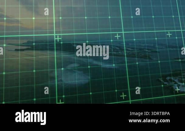 On clip start scanning HUD grid overlay appearing and pulsing over ...
