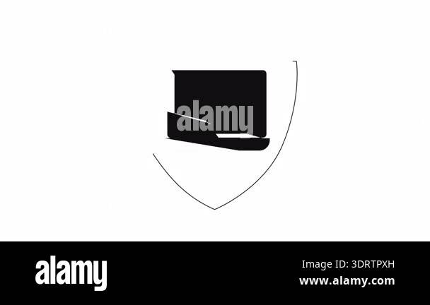 Cybersecurity shield concept, symbolizing protection of data, systems ...