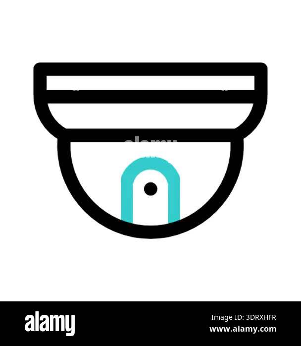 Modern Dome Security Camera Icon for Surveillance Systems Stock Video ...