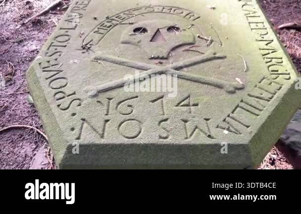 Ancient gravestones from 1600s including 1614 stone and covenanter ...