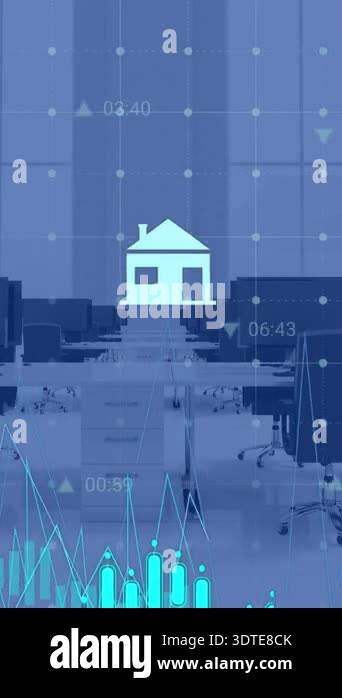 Animation of digital icons and data processing over grid network ...
