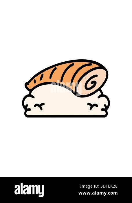 splitting effect animation of japanese nigiri sushi on rice Stock Video ...