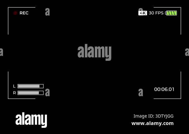 Camera Recording Screen Interface Overlay with 4K Resolution and 30 FPS ...
