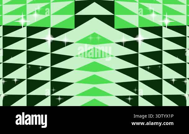 Geometric pattern featuring green triangles and sparkling stars in ...
