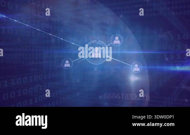 Floating user icon extending line and spawning network branches around ...