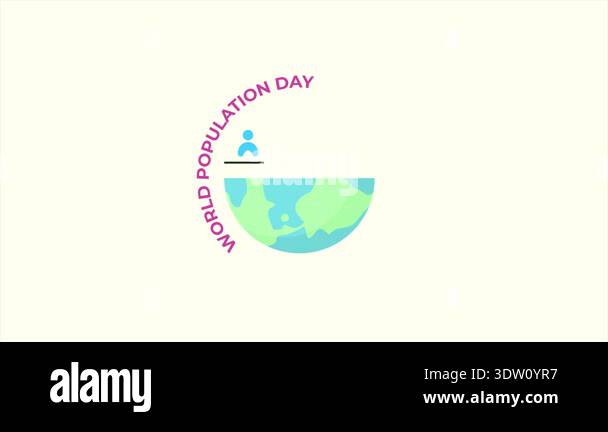 Animation video of earth with human population growth ladder, for ...