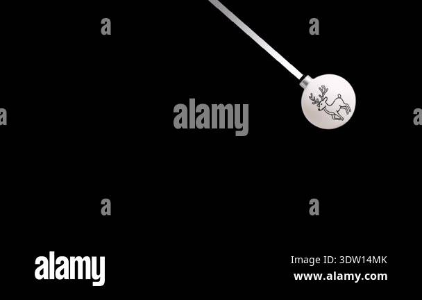 Pendulum swinging side to side on black background, loop able animation ...