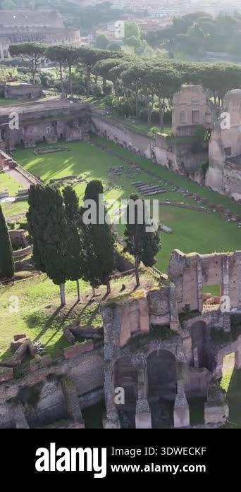 Archaeological Park At Rome In Lazio Italy. Medieval Buildings ...