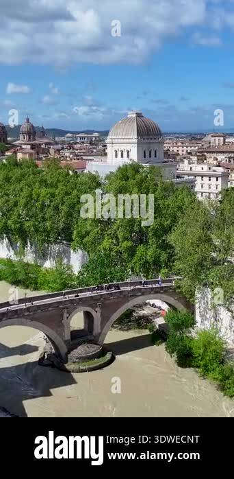 Rome Skyline At Rome In Lazio Italy. Medieval Buildings. Downtown ...