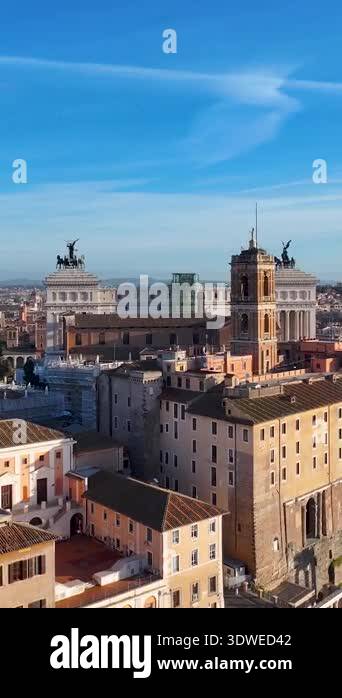 Rome Skyline At Rome In Lazio Italy. Medieval Buildings. Downtown ...