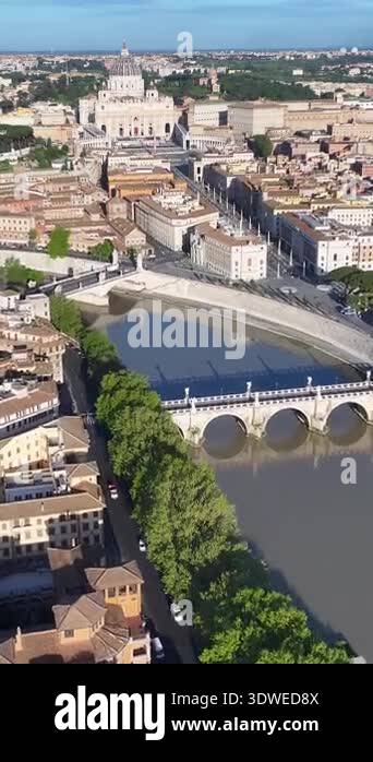 Rome Skyline At Rome In Lazio Italy. Vatican City. Medieval Buildings ...