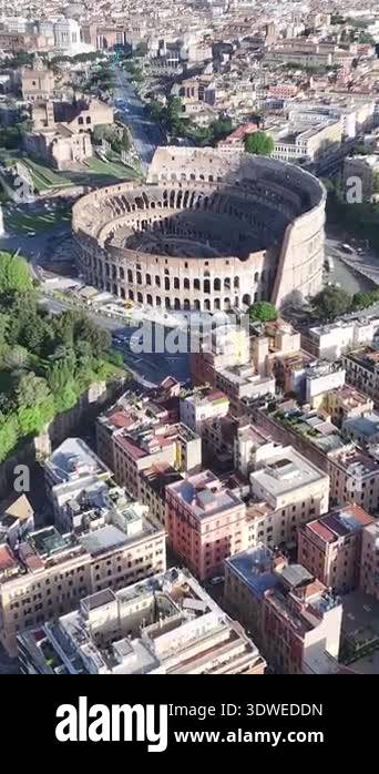 Rome Colosseum At Rome In Lazio Italy. Medieval Buildings. Downtown ...